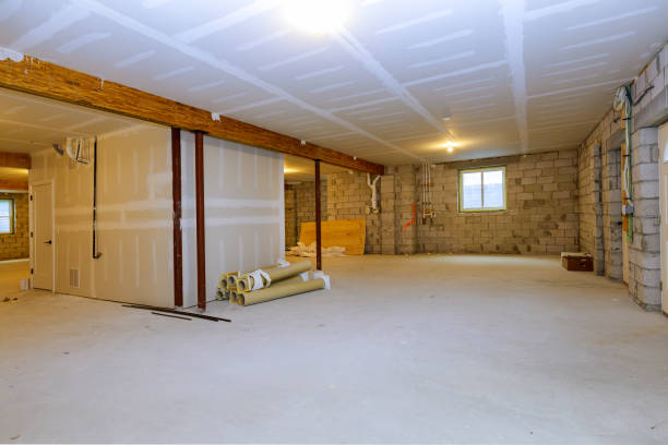 Unfinished new build interior construction basement renovation