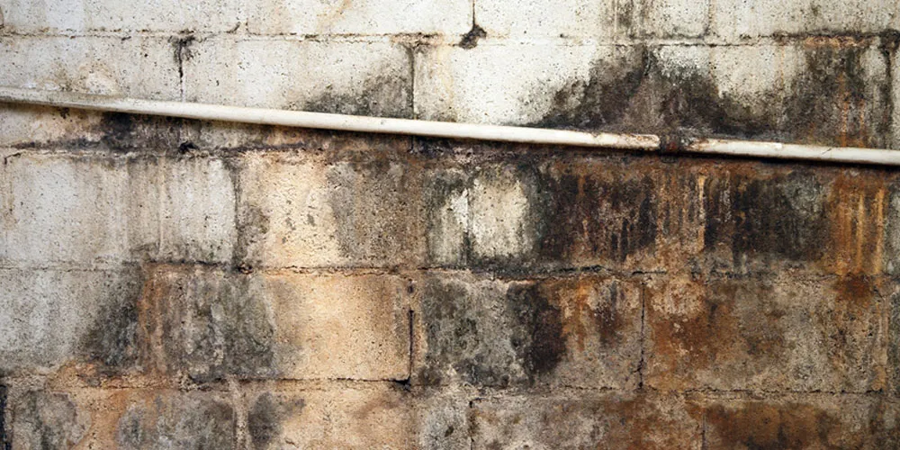 Signs of water seepage in basement