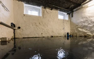 Basement with standing water from lack of waterproofing | Is basement waterproofing worth it?