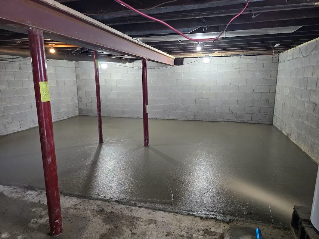 After foundation repair and reconstruction in residential home