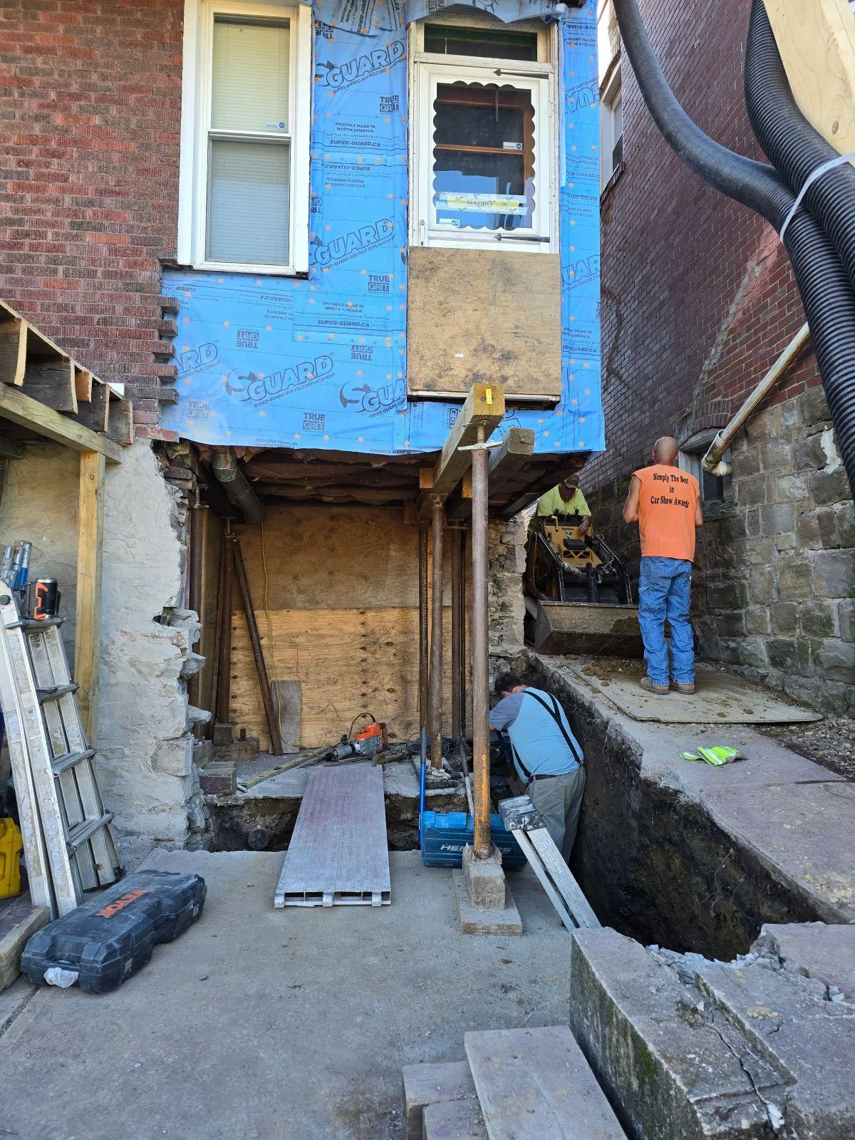 AquaGuard performing foundation repair at residential home